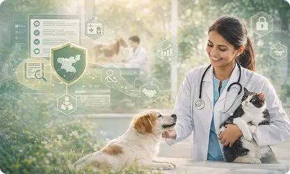 Healthy happy dog representing animal welfare